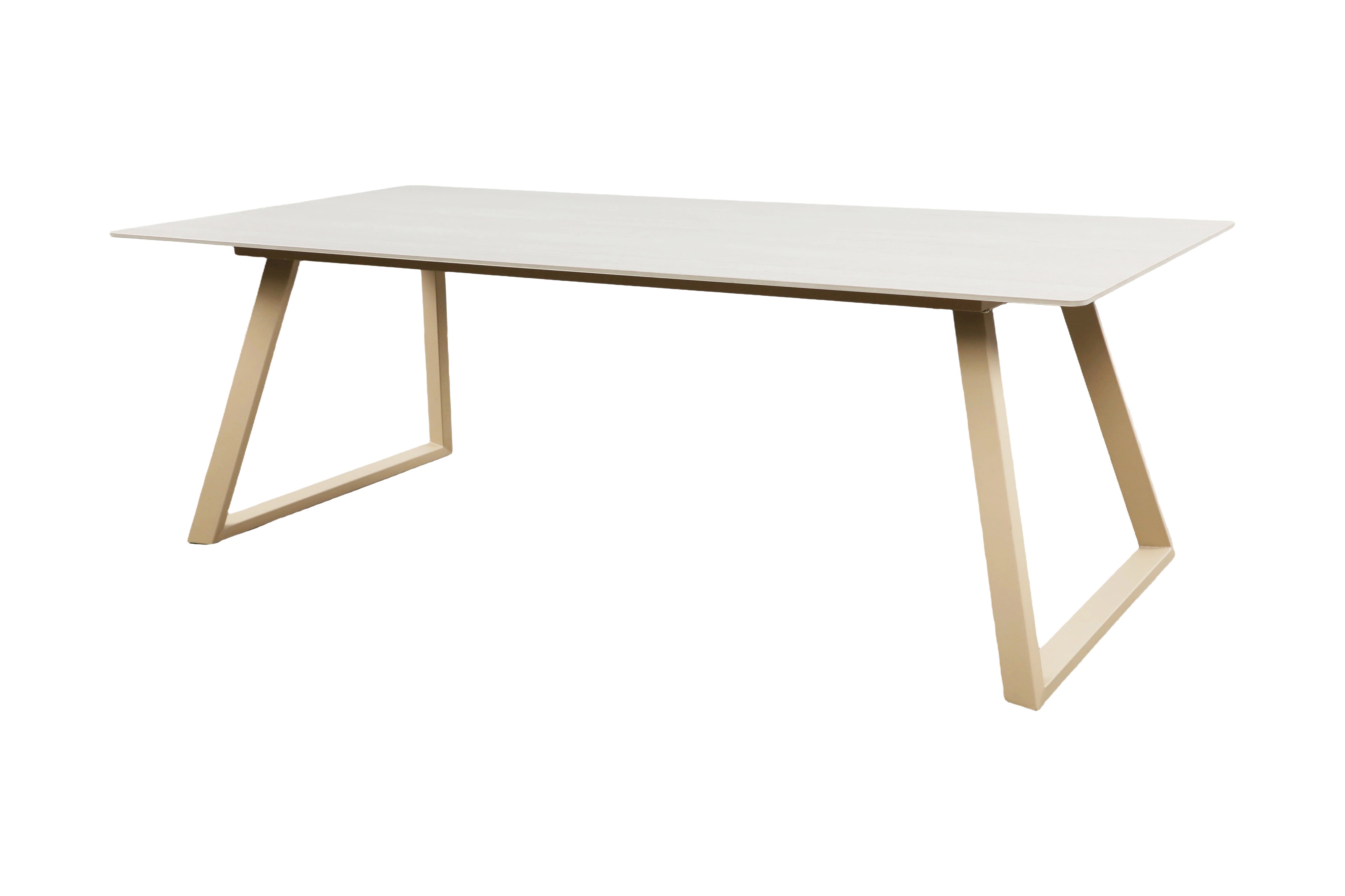 Eettafel Mireza - in marmerlook met beige onderstel