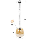 Hanglamp Avernis – Grote lampenkap in de varianten amber, koper en chroom