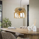 Hanglamp Avernis – Grote lampenkap in de varianten amber, koper en chroom