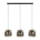 Hanglamp Cirella – 3 lampen met grote lampenkappen van chroomglas