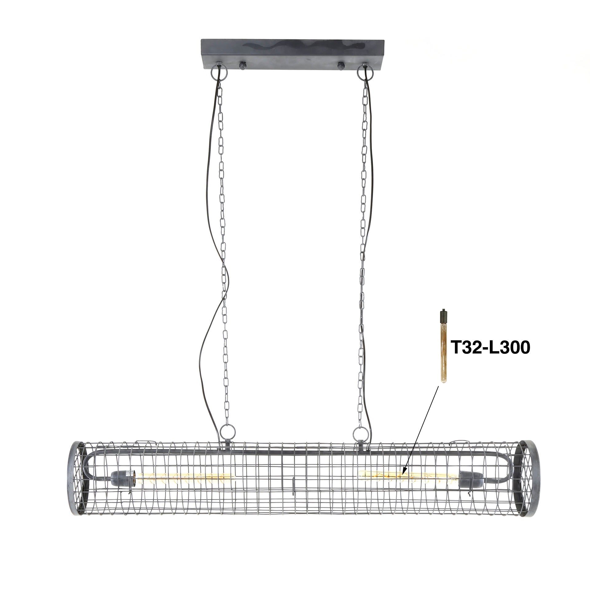 Hanglamp „Velanis“ – cilindervormige lamp in industrieel draadontwerp