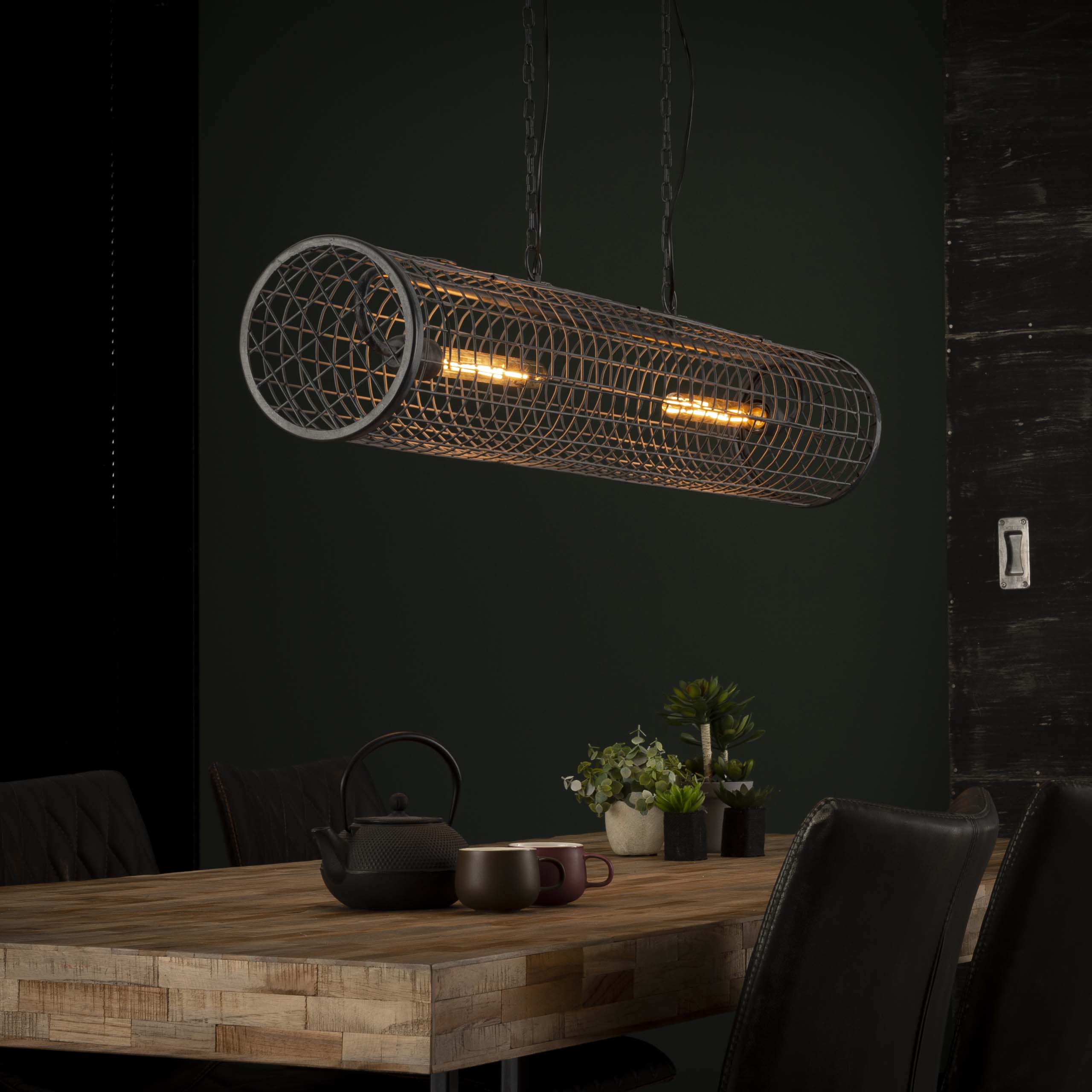 Hanglamp „Velanis“ – cilindervormige lamp in industrieel draadontwerp