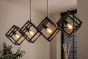 Hanglamp Orlis – 4 lampen gerangschikt in cube-design in Antraciet