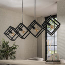 Hanglamp Orlis – 4 lampen gerangschikt in cube-design in Antraciet