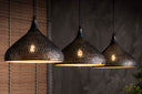 Hanglamp "Auron – Met 3 geperforeerde lampenkappen van Metaal in Zwart-Bronze
