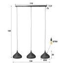 Hanglamp "Auron – Met 3 geperforeerde lampenkappen van Metaal in Zwart-Bronze