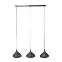 Hanglamp "Auron – Met 3 geperforeerde lampenkappen van Metaal in Zwart-Bronze