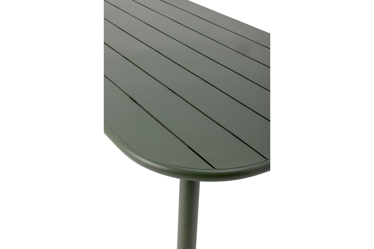 Tuin-eettafel Camala - Diepgroen gebogen rechthoekig tafelblad