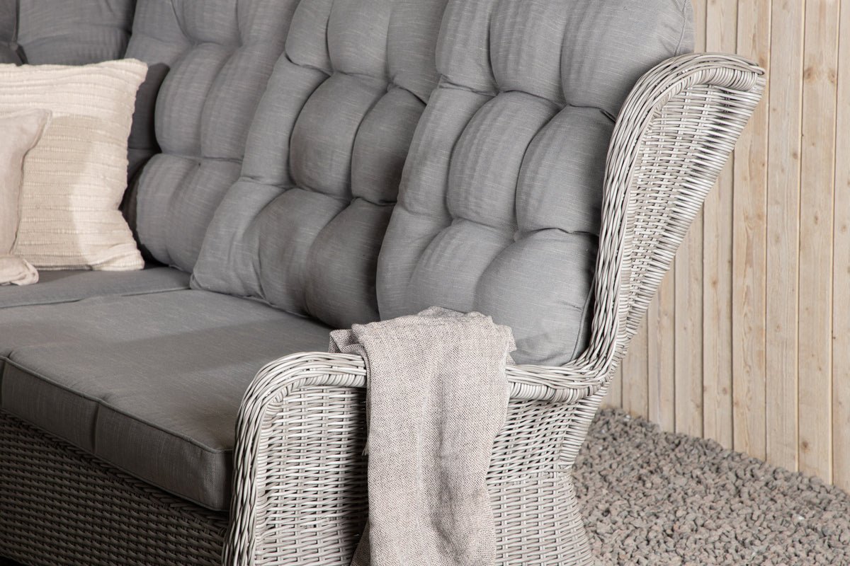 Tuin Loungeset Samui – van aluminium & polyrattan met glazen salontafel