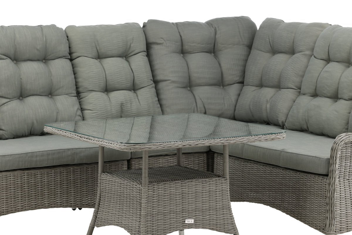Tuin Loungeset Samui – van aluminium & polyrattan met glazen salontafel