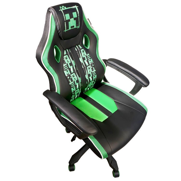 Minecraft Gaming-stoel „Creeper Commandant“ – met schommelmechaniek, armleuningen & hoogteverstelling