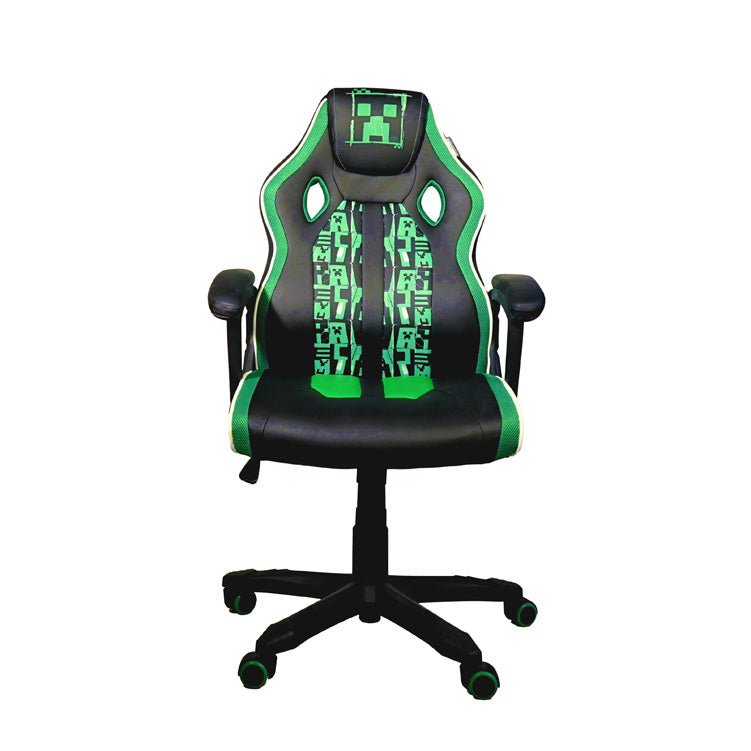 Minecraft Gaming-stoel „Creeper Commandant“ – met schommelmechaniek, armleuningen & hoogteverstelling
