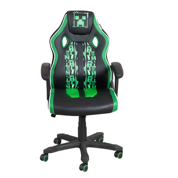 Minecraft Gaming-stoel „Creeper Commandant“ – met schommelmechaniek, armleuningen & hoogteverstelling