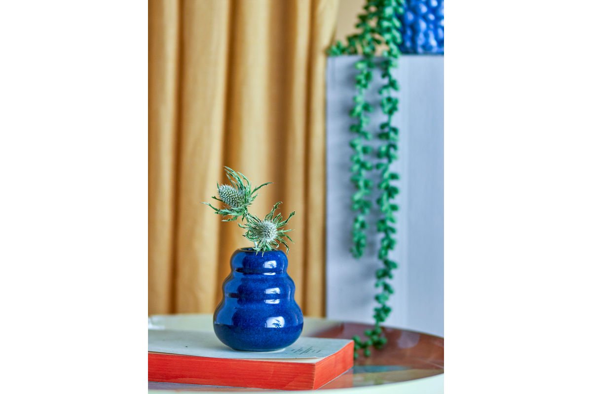 Vaas Lulo - Blauw, van steengoed