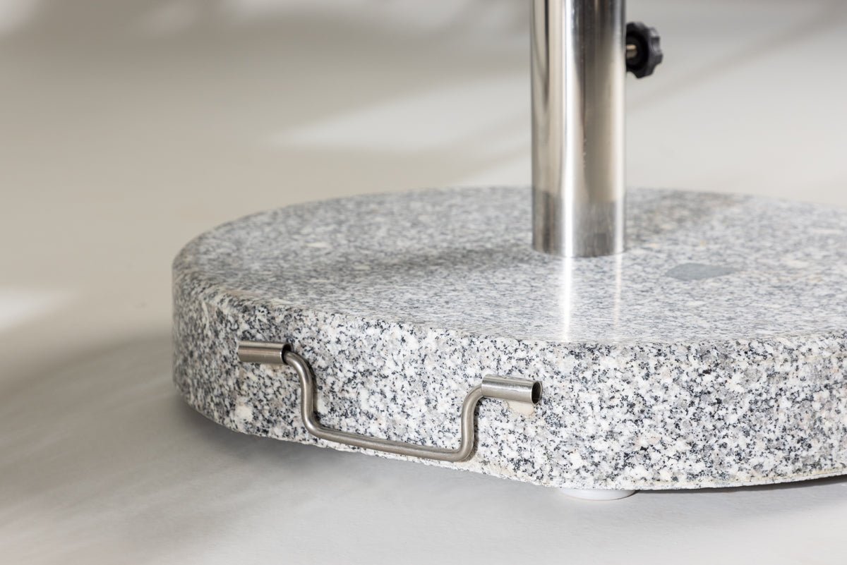 Parasolvoet Dom - 40 kg granieten parasolvoet met wieltjes in grijs