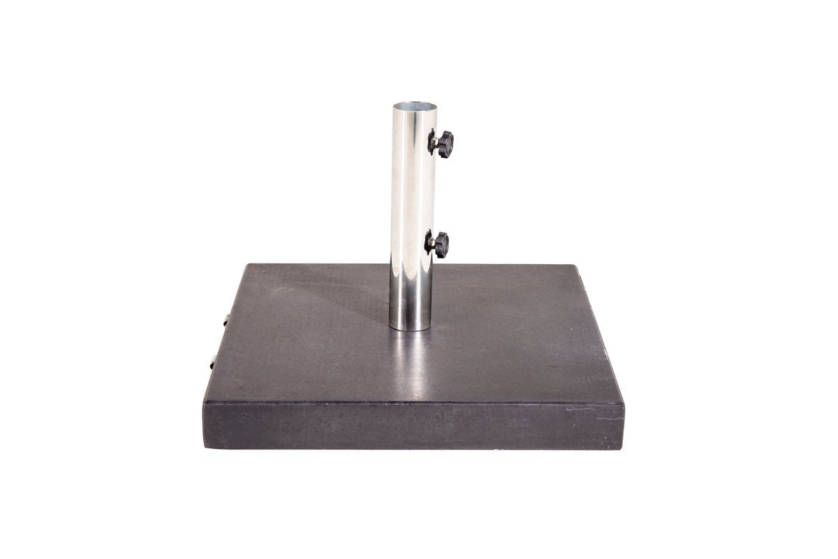 Parasolvoet Inese - Granieten parasolvoet met handvat en wielen in Grijs