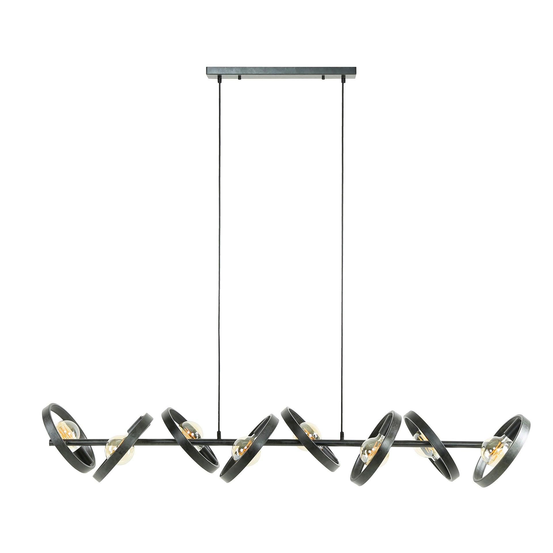 Hanglamp Arkon Octa – Open metalen frame ontwerp in steenkoolkleur (8-lichts)