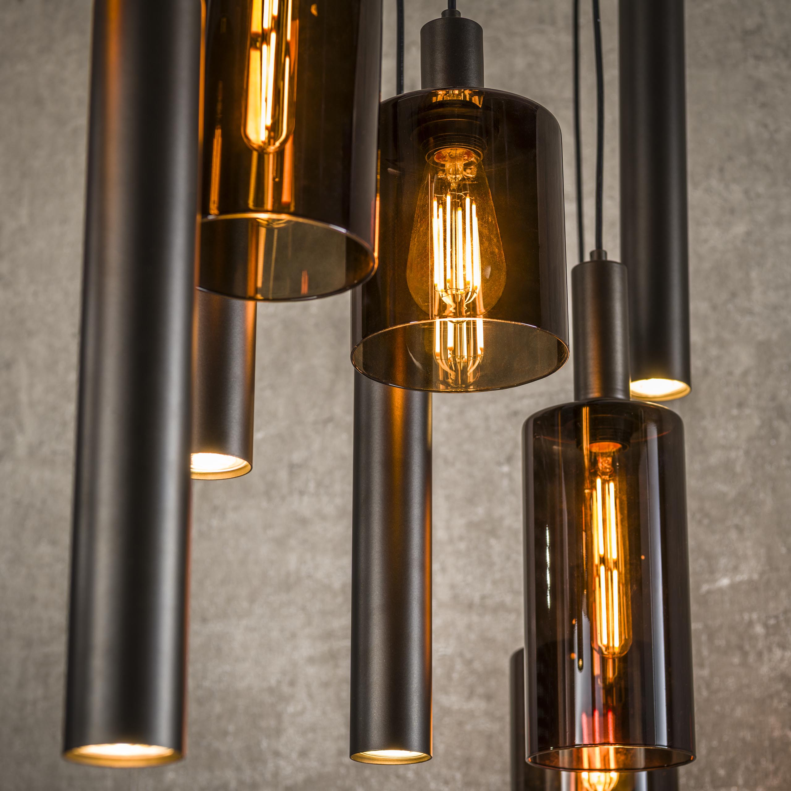 Hanglamp Ayu – Clusterontwerp in Bruin (9-lichts)