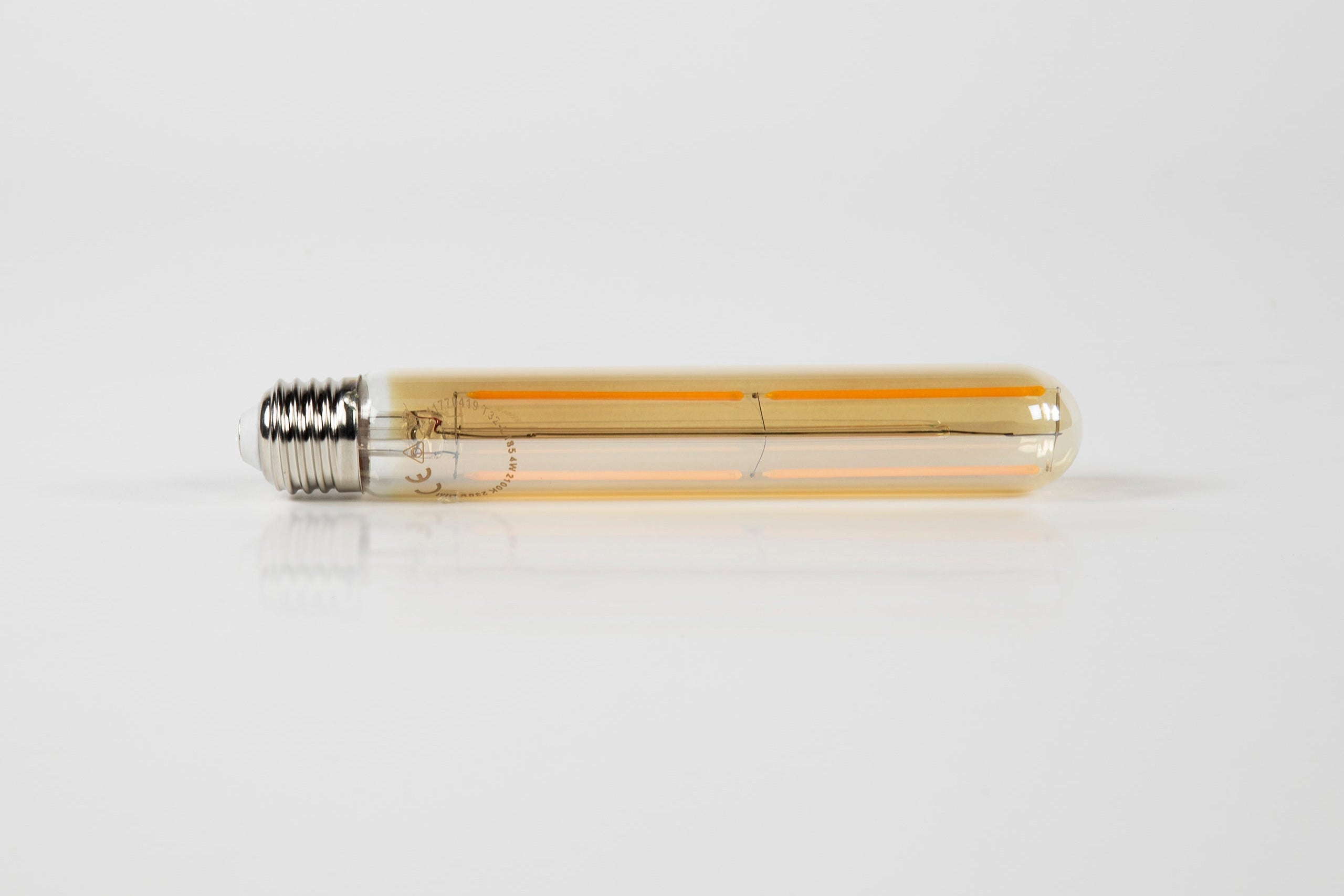 LED-gloeilamp Tavio – T32-E27 in buisvorm met amberkleurig glas