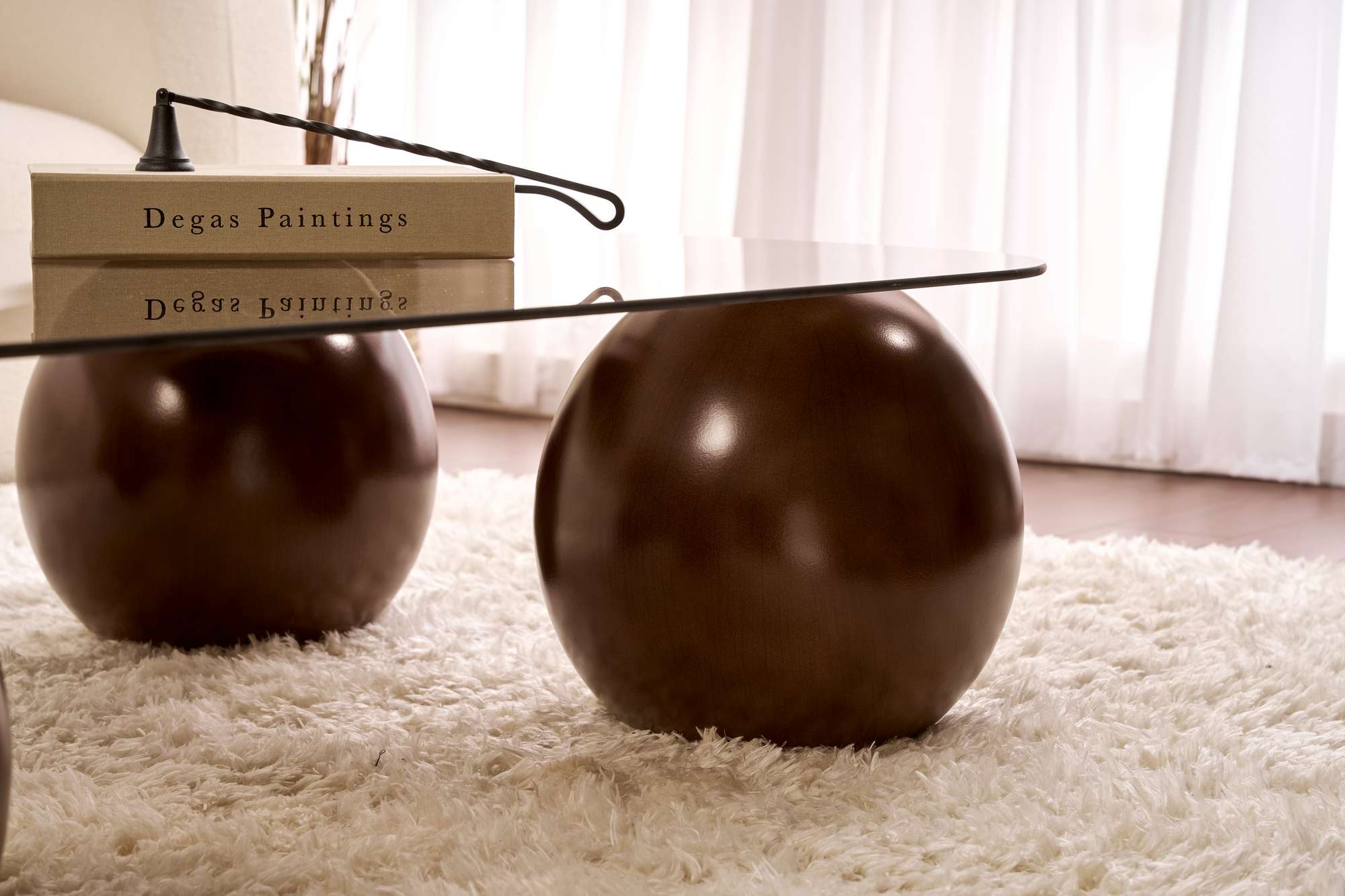 Salontafel Ravento - gehard glas tafelblad met afgeronde hoeken