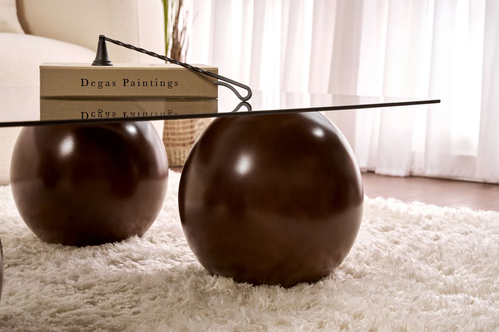 Salontafel Pavello - met rechthoekig, gehard glasblad