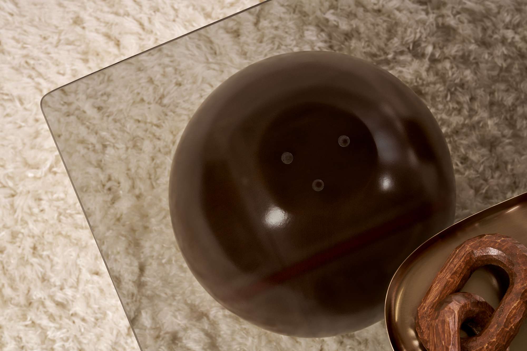 Salontafel Pavello - met rechthoekig, gehard glasblad