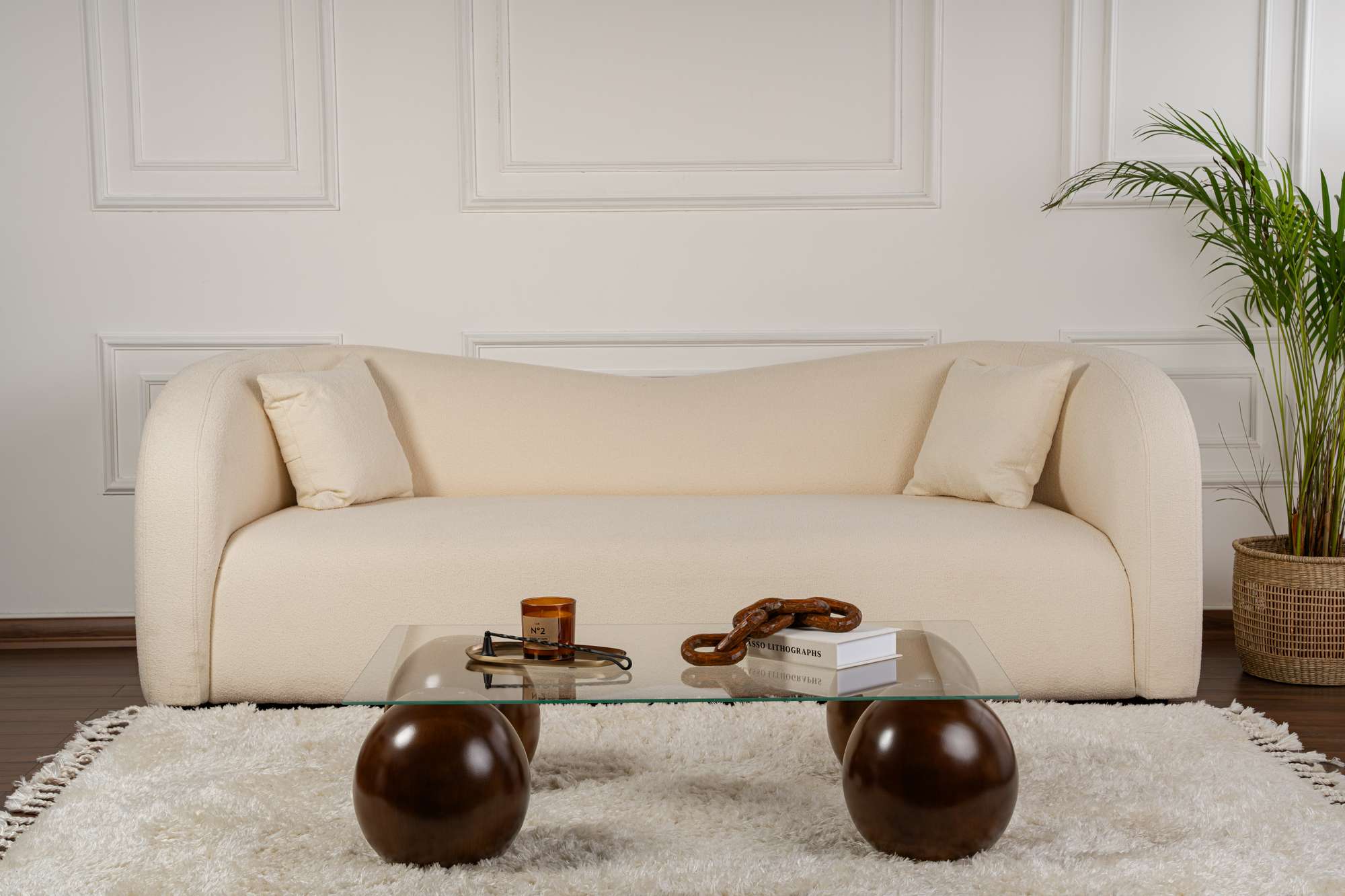 Salontafel Pavello - met rechthoekig, gehard glasblad