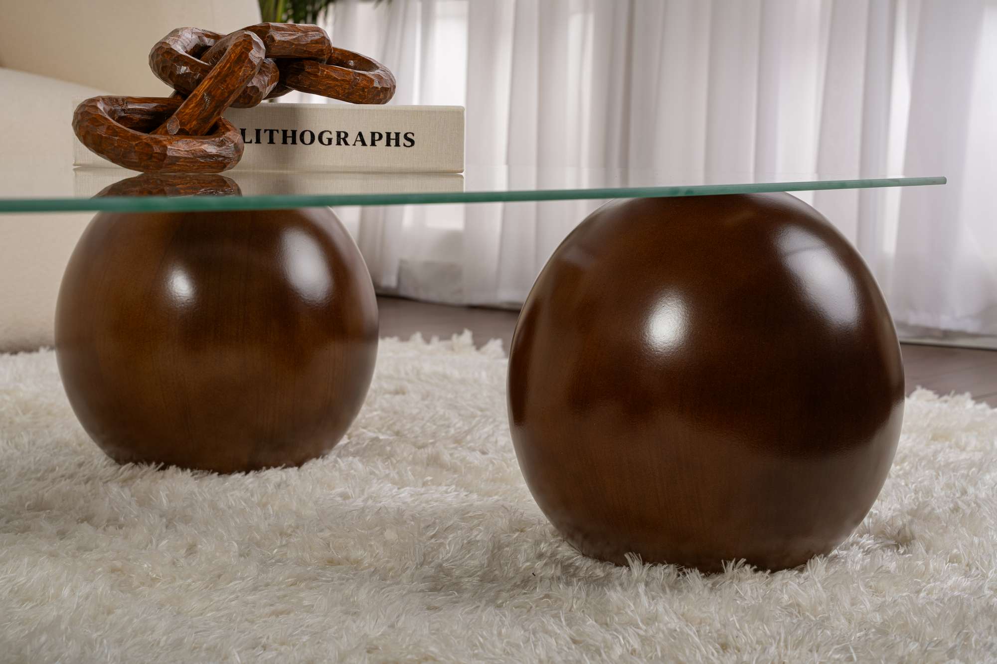 Salontafel Pavello - met rechthoekig, gehard glasblad