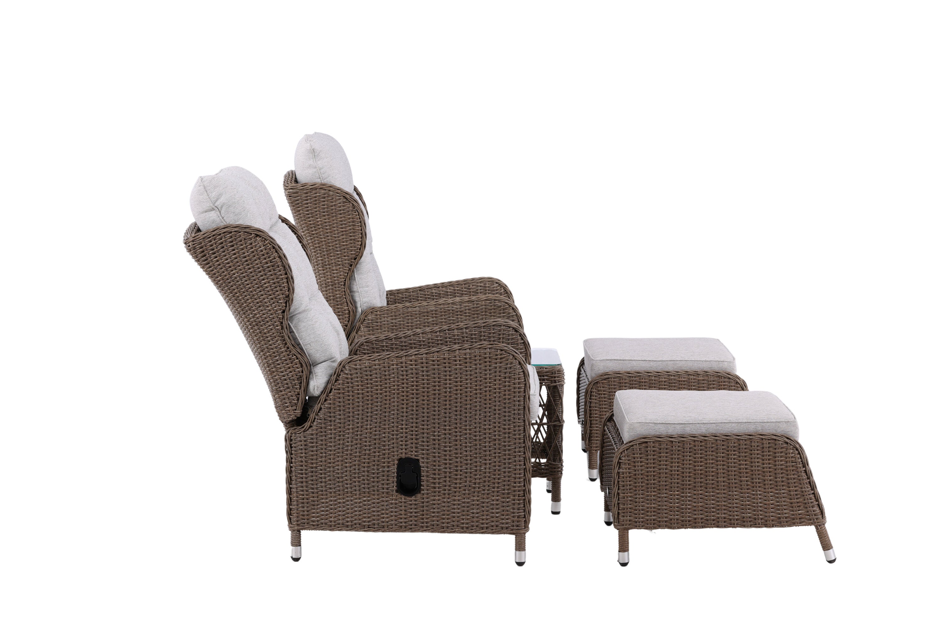 Tuin Loungeset Lenox - in naturel met verstelbare rugleuning