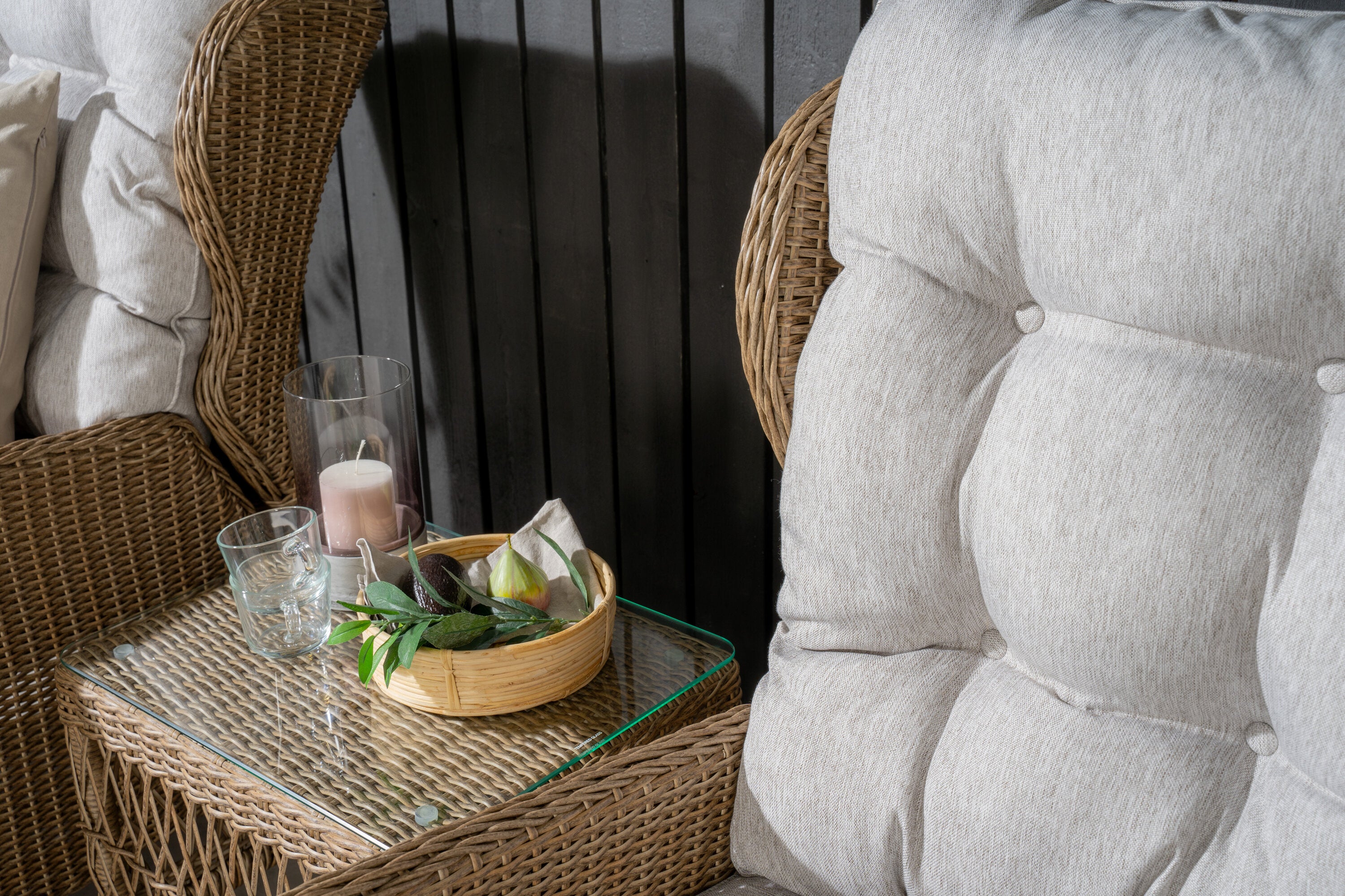 Tuin Loungeset Lenox - in naturel met verstelbare rugleuning