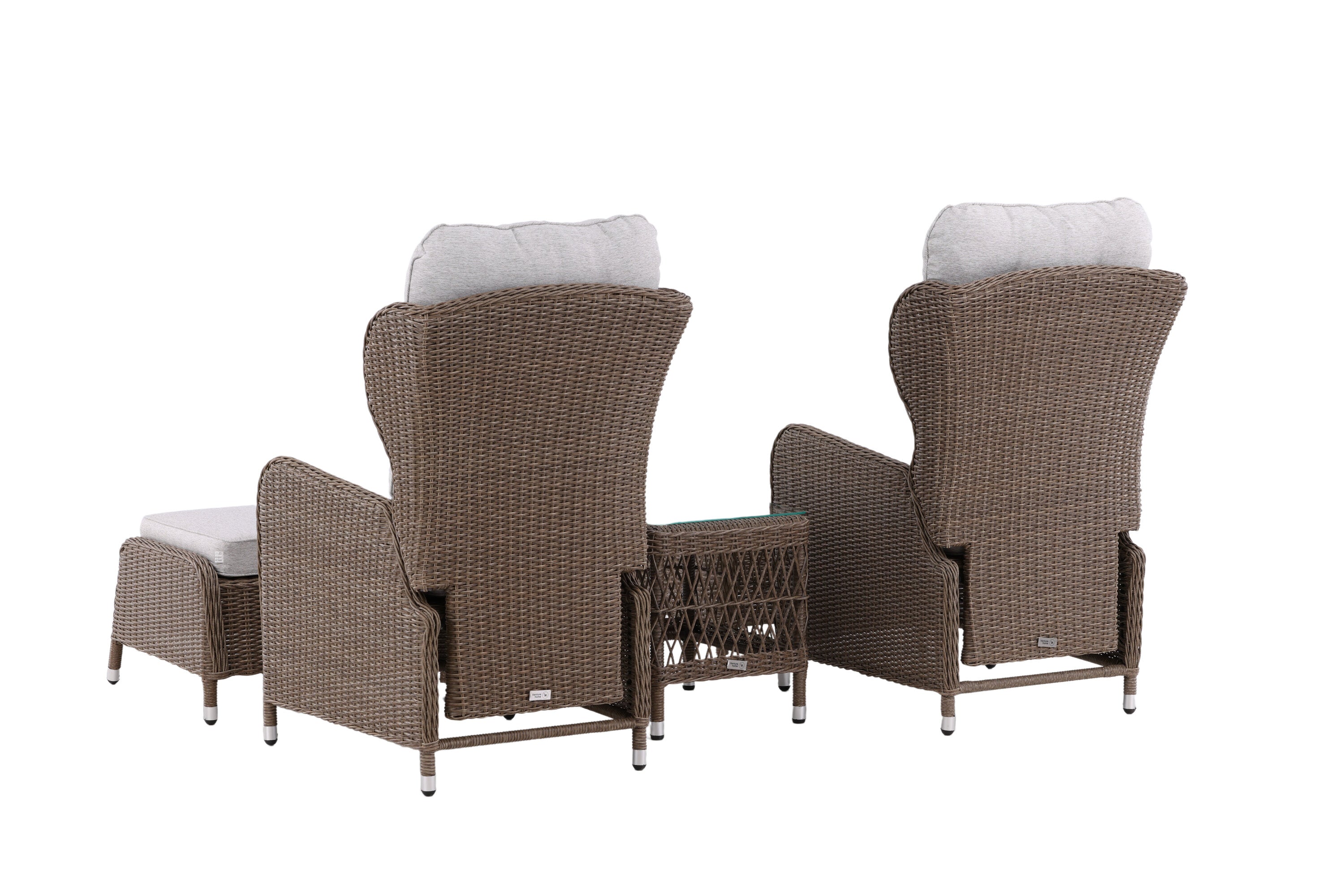 Tuin Loungeset Lenox - in naturel met verstelbare rugleuning