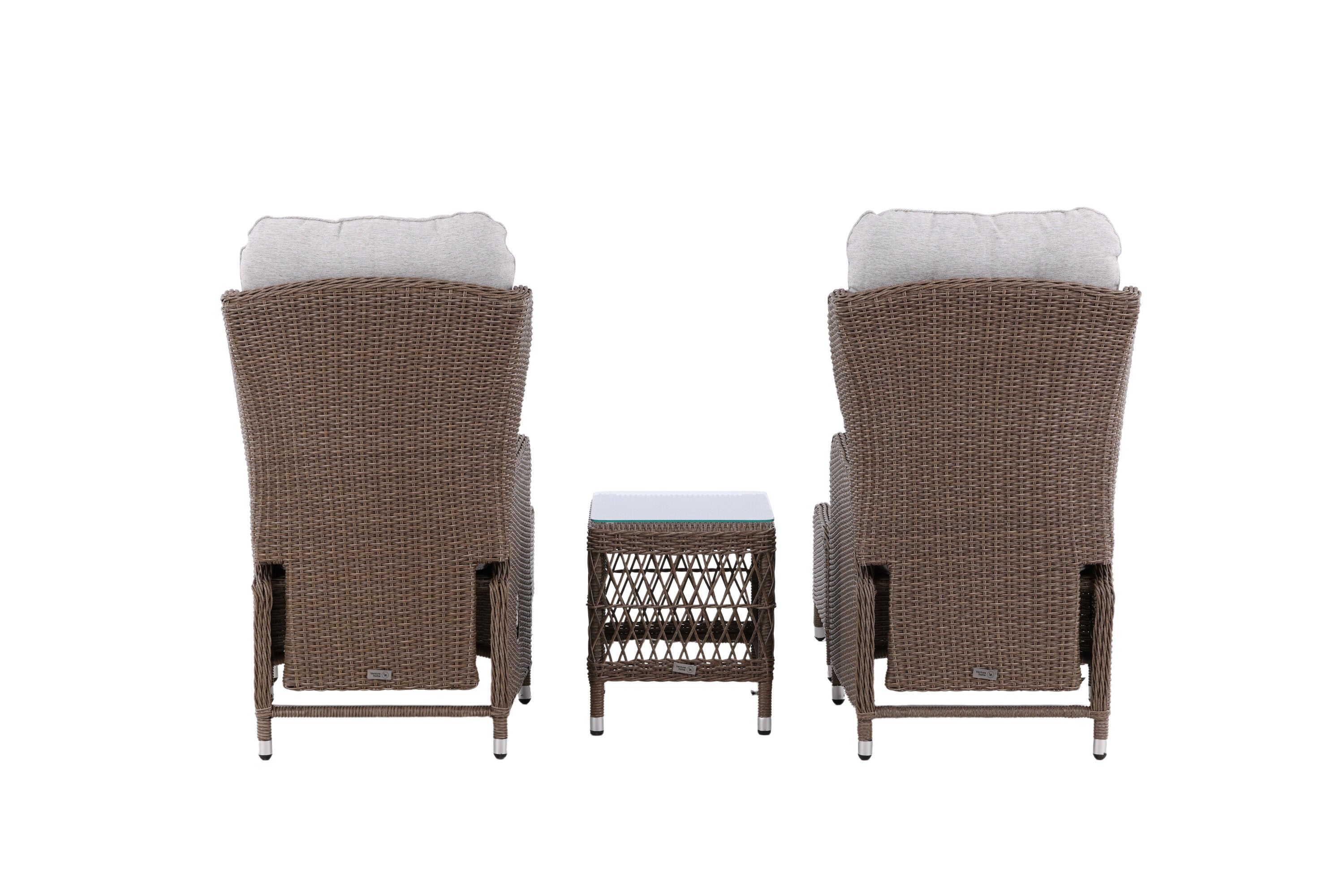 Tuin Loungeset Lenox - in naturel met verstelbare rugleuning