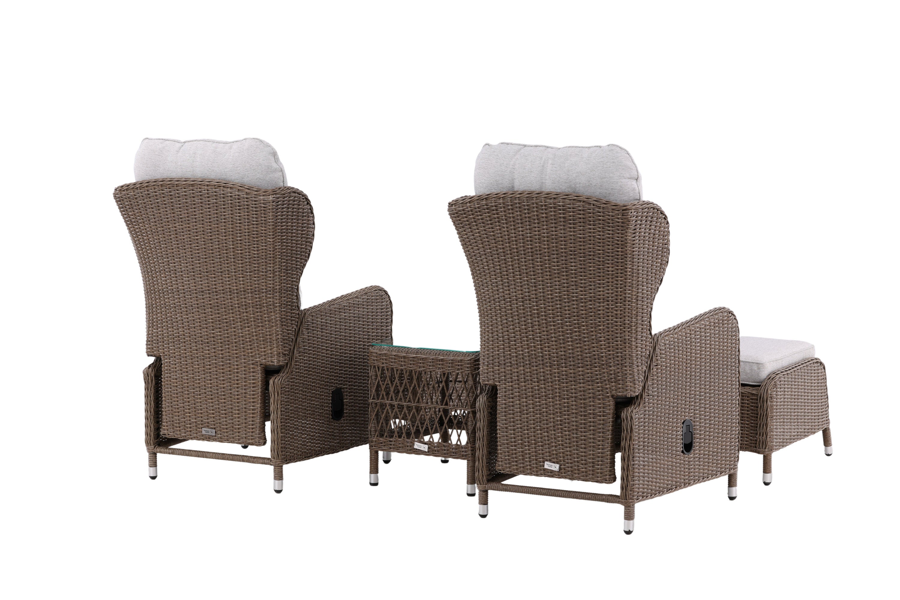 Tuin Loungeset Lenox - in naturel met verstelbare rugleuning