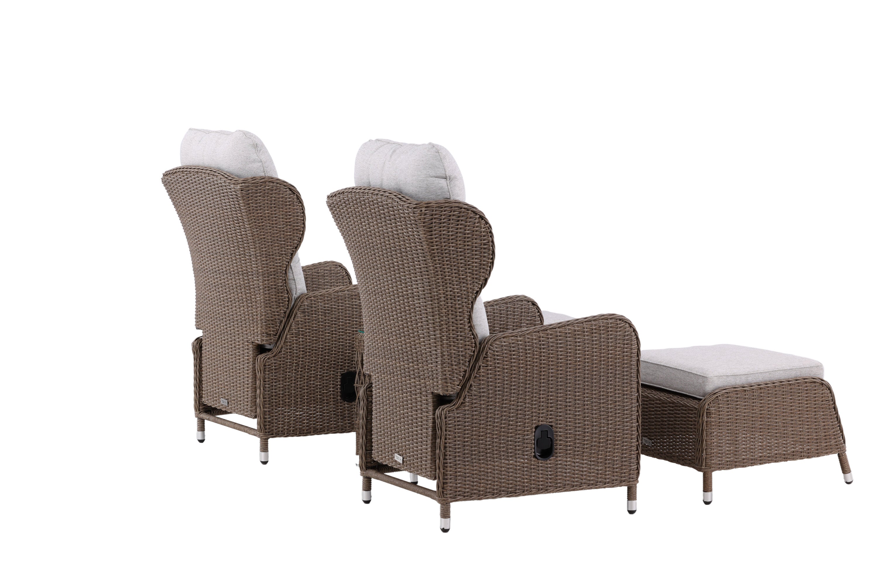 Tuin Loungeset Lenox - in naturel met verstelbare rugleuning