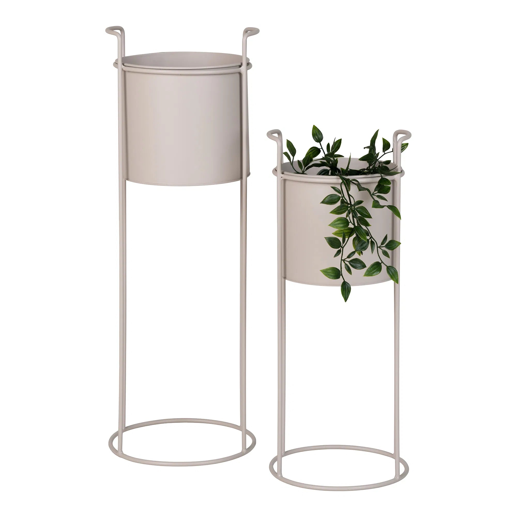 Bloempot „Salentino“ – zandkleurige staal-look in set van 2