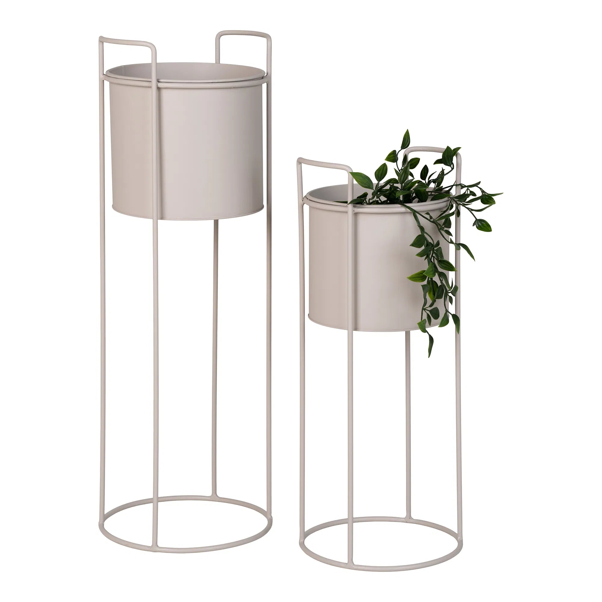 Bloempot „Salentino“ – zandkleurige staal-look in set van 2
