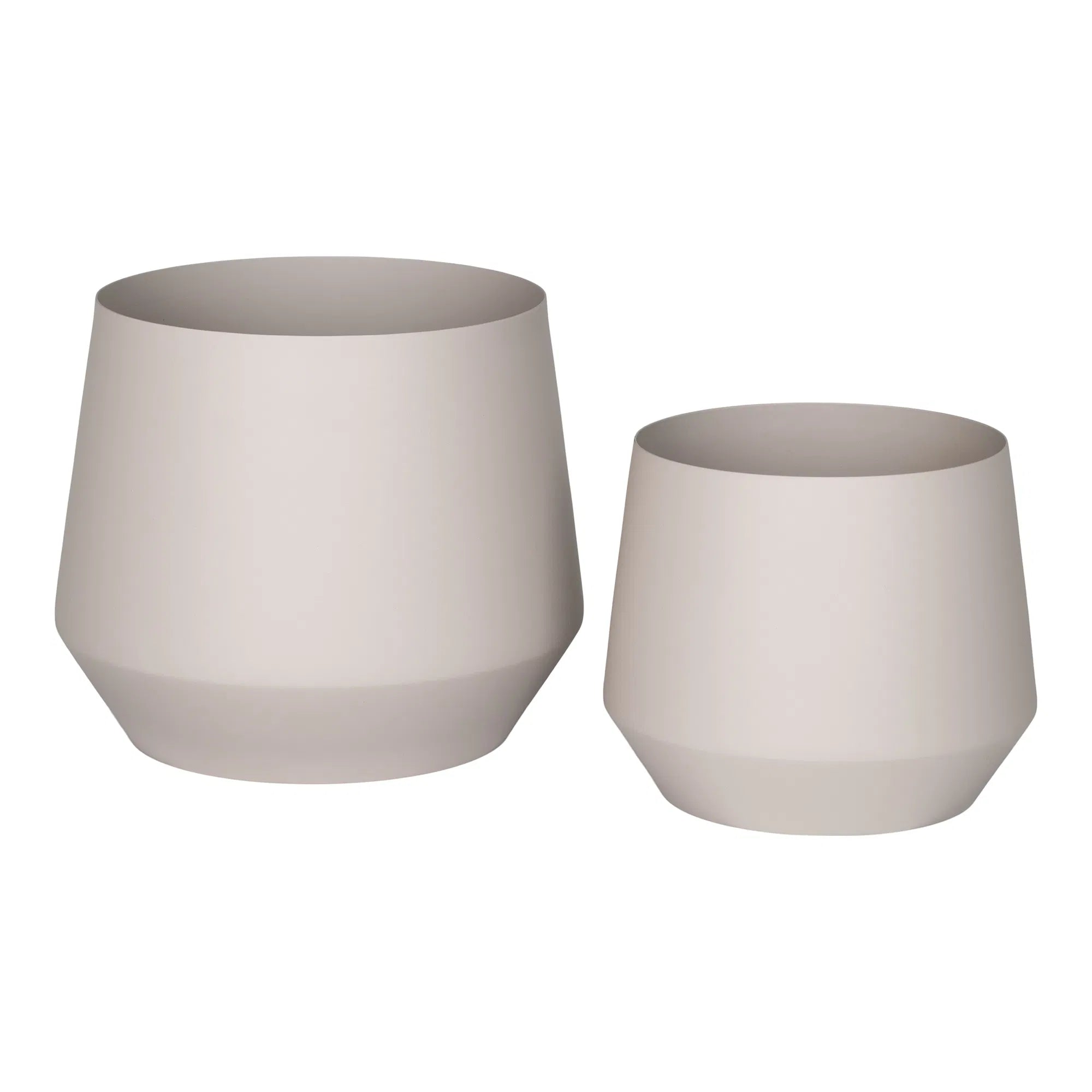 Bloempot „Trofa“ – zandkleurige staal-look in set van 2