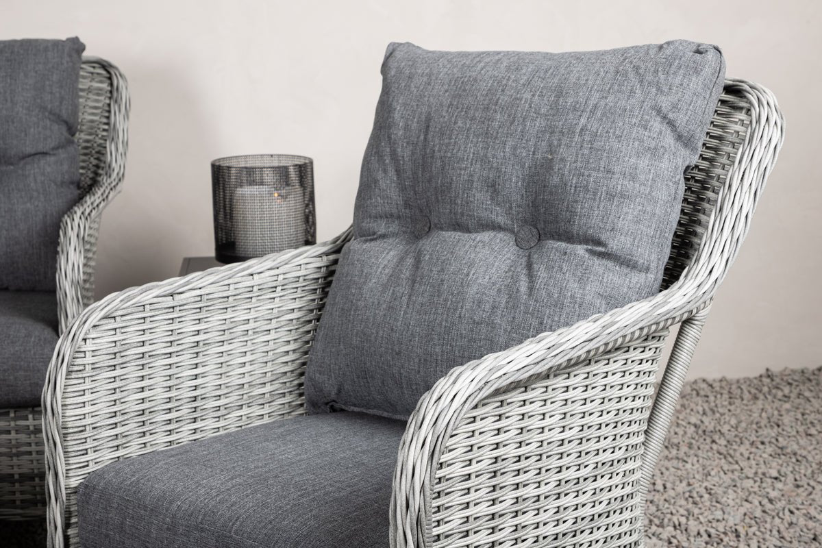 Tuinbankstel Ravion – 4-delig met tafel in Grijs