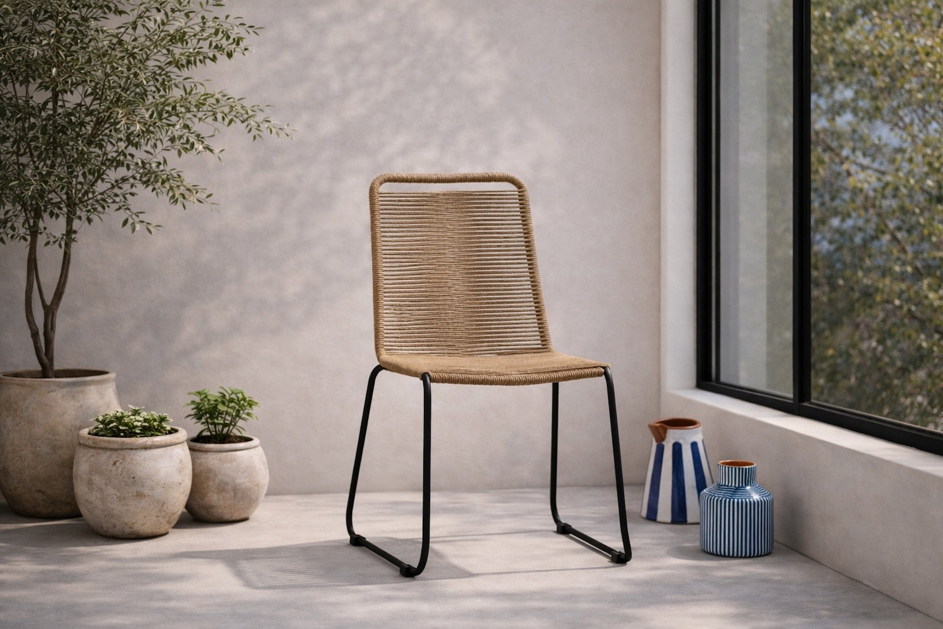 2-delige set - Tuinstoel Lina van Metaal/polyester