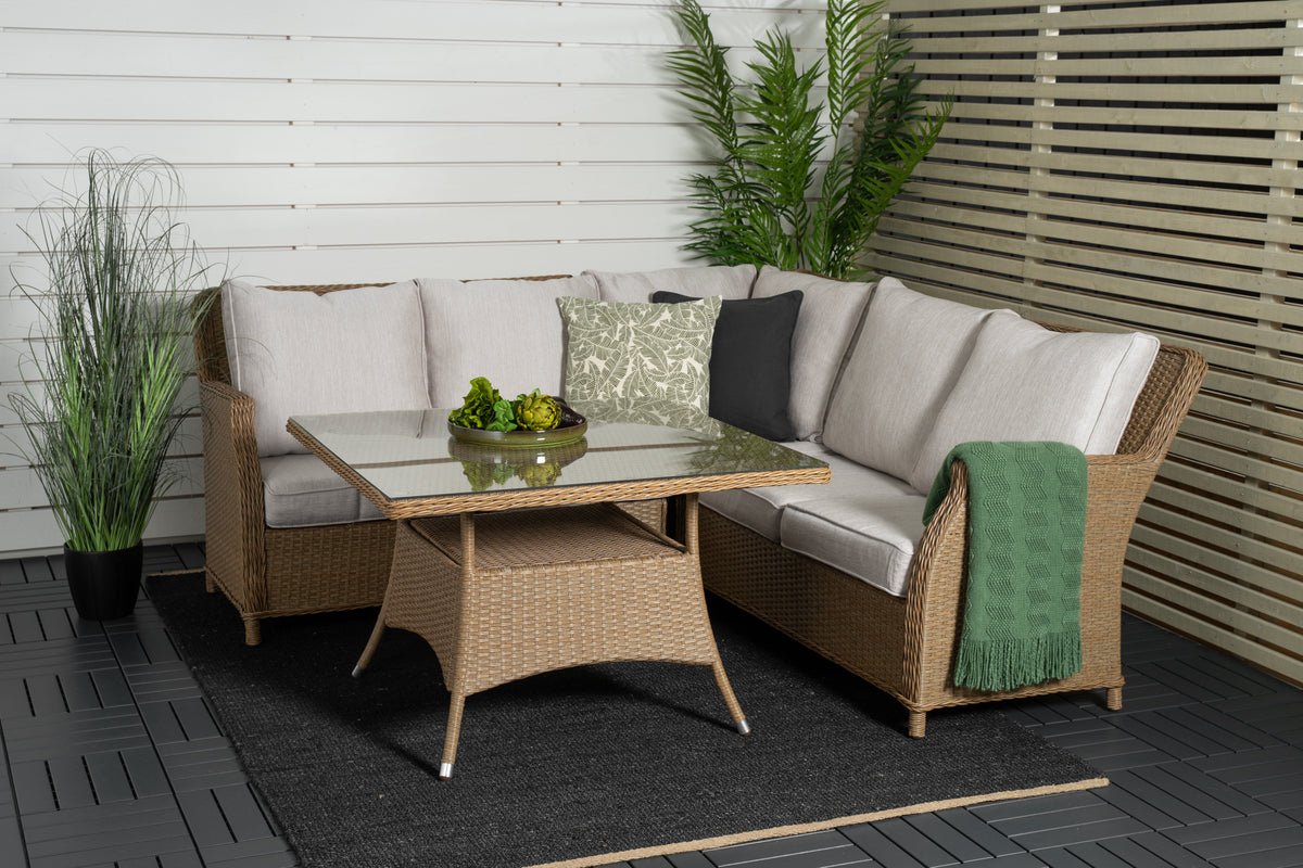 Tuin Loungeset Davido – van polyrattan met bijzettafel