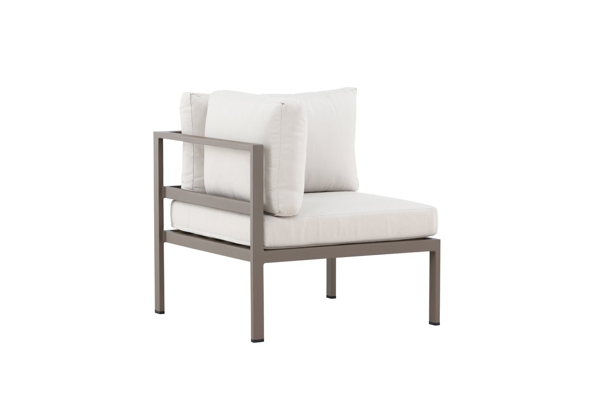 Hoekmodule tuinbank Borelio - Van aluminium in de kleuren Khaki en Beige