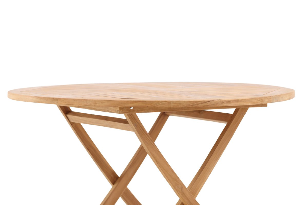 Tuin tafel Oraya - een ronde eettafel van teakhout