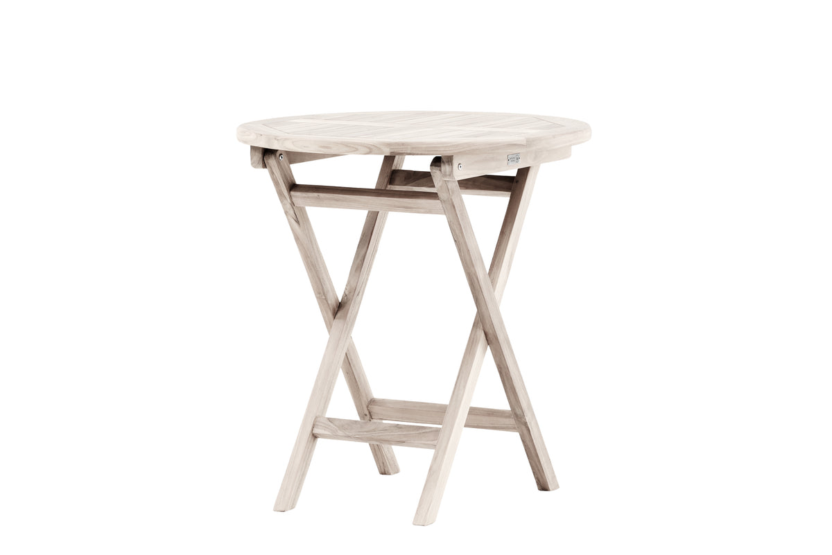 Salontafel Greek - Ø70 van teak in wit