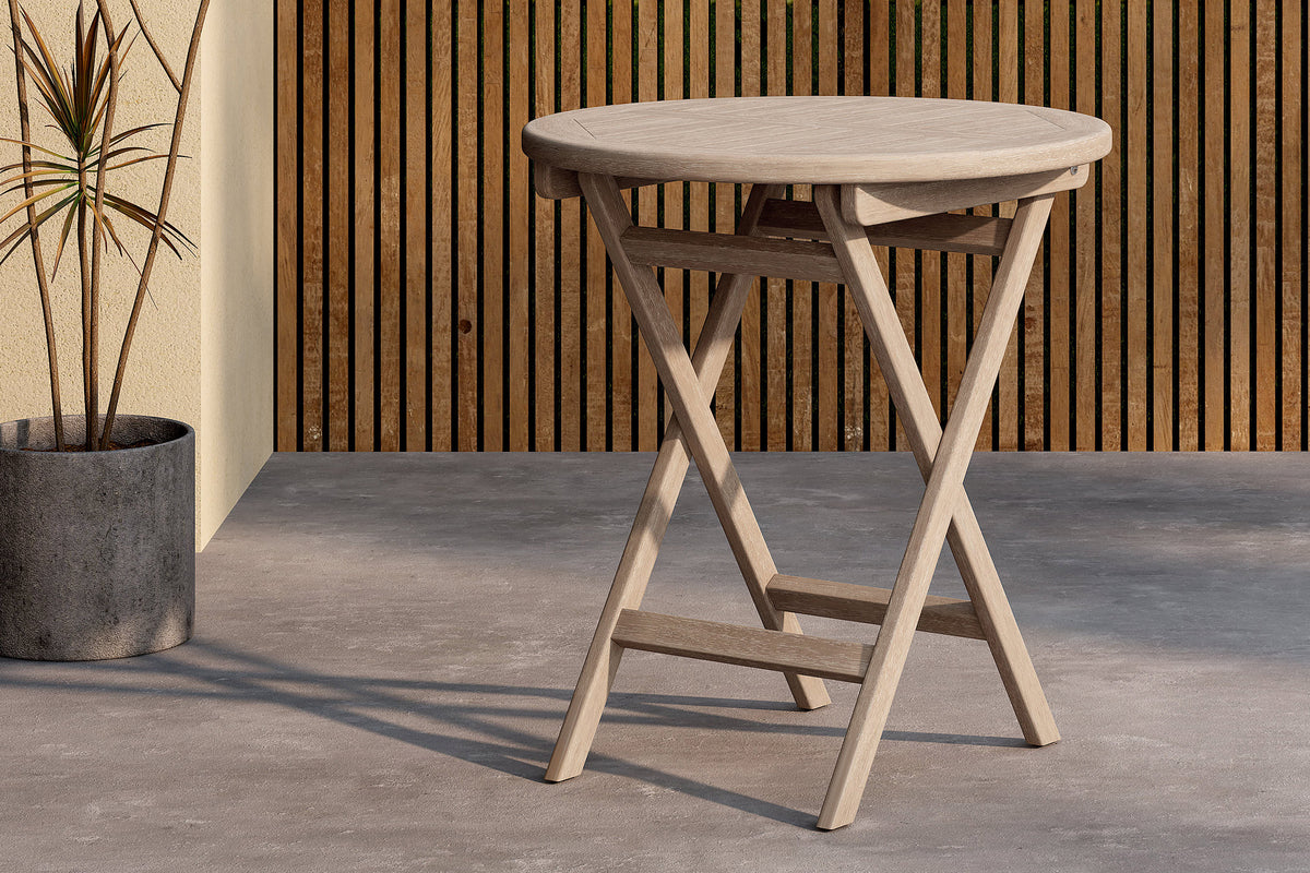 Salontafel Greek - Ø70 van teak in wit