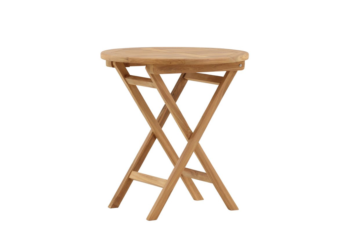 Tuin tafel Mali - een ronde café tafel van teakhout met klapfunctie