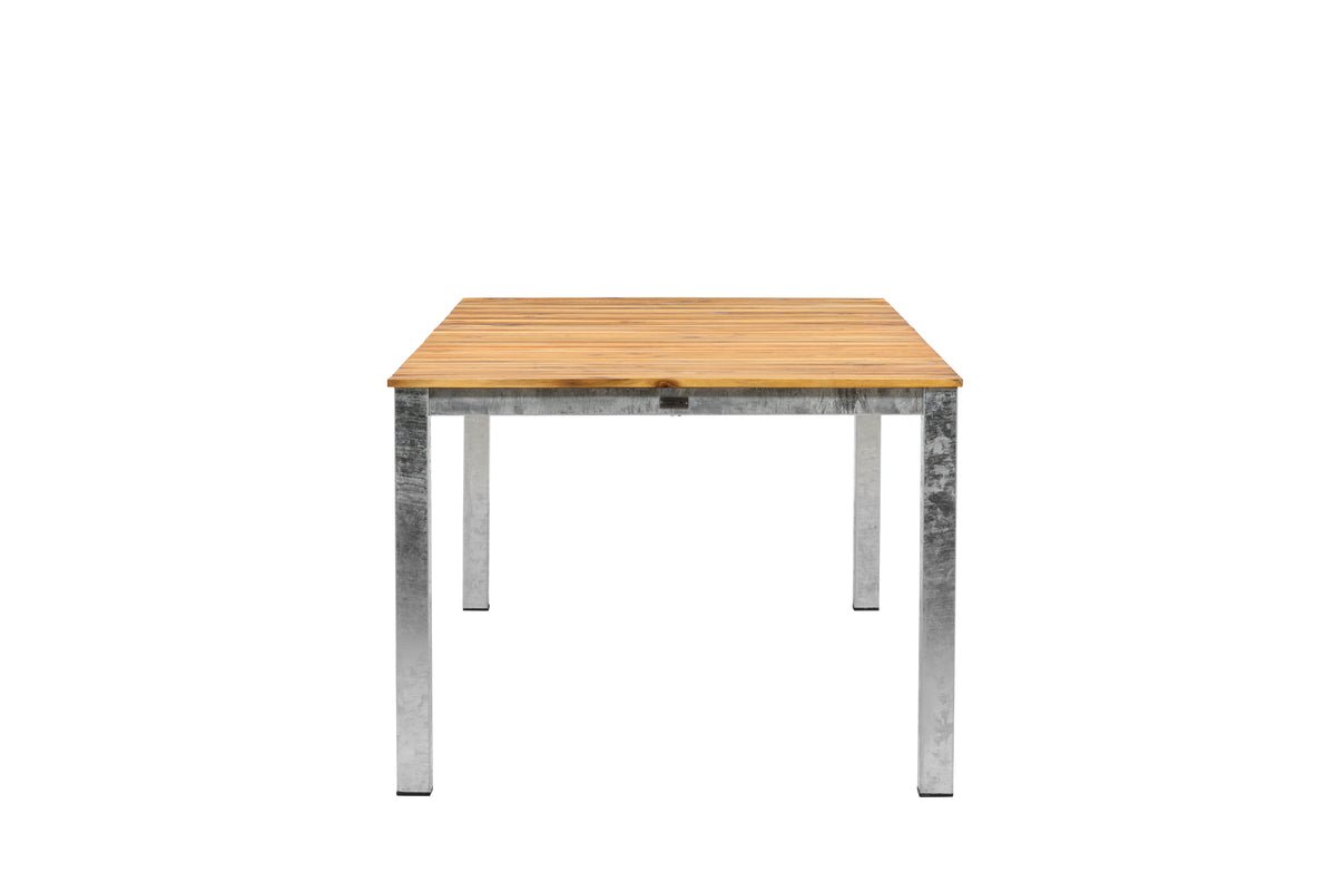 Tuintafel Nyota - Rechthoekige eettafel met acaciahouten blad op stalen frame