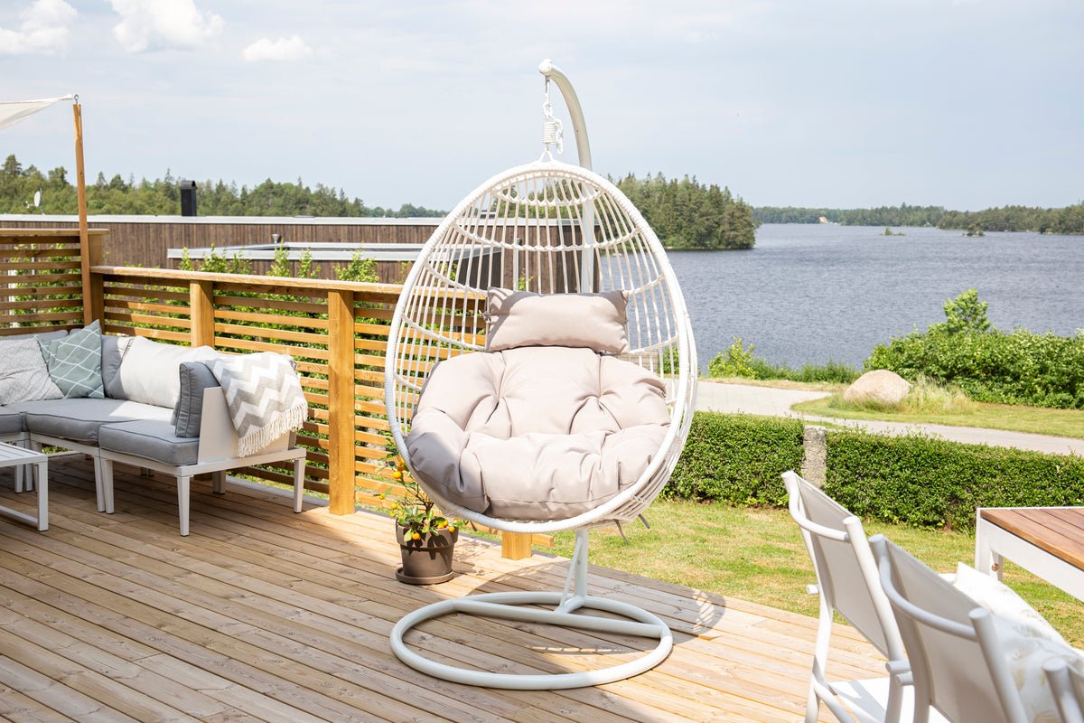 Tuin Hangstoel Vegas - van Rattan/Metaal in Wit