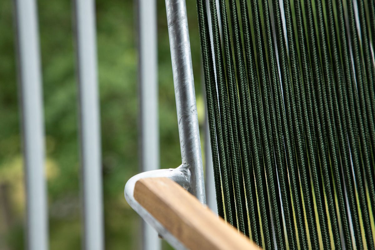 2-delige set - Tuinstoel Malta van Metaal, gekleurd touwweefsel