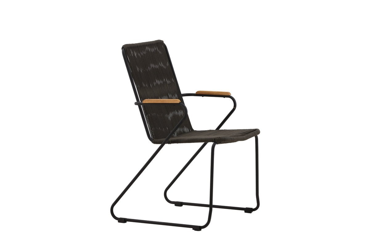 2-delige set - Tuinstoel Malta van Metaal, gekleurd touwweefsel