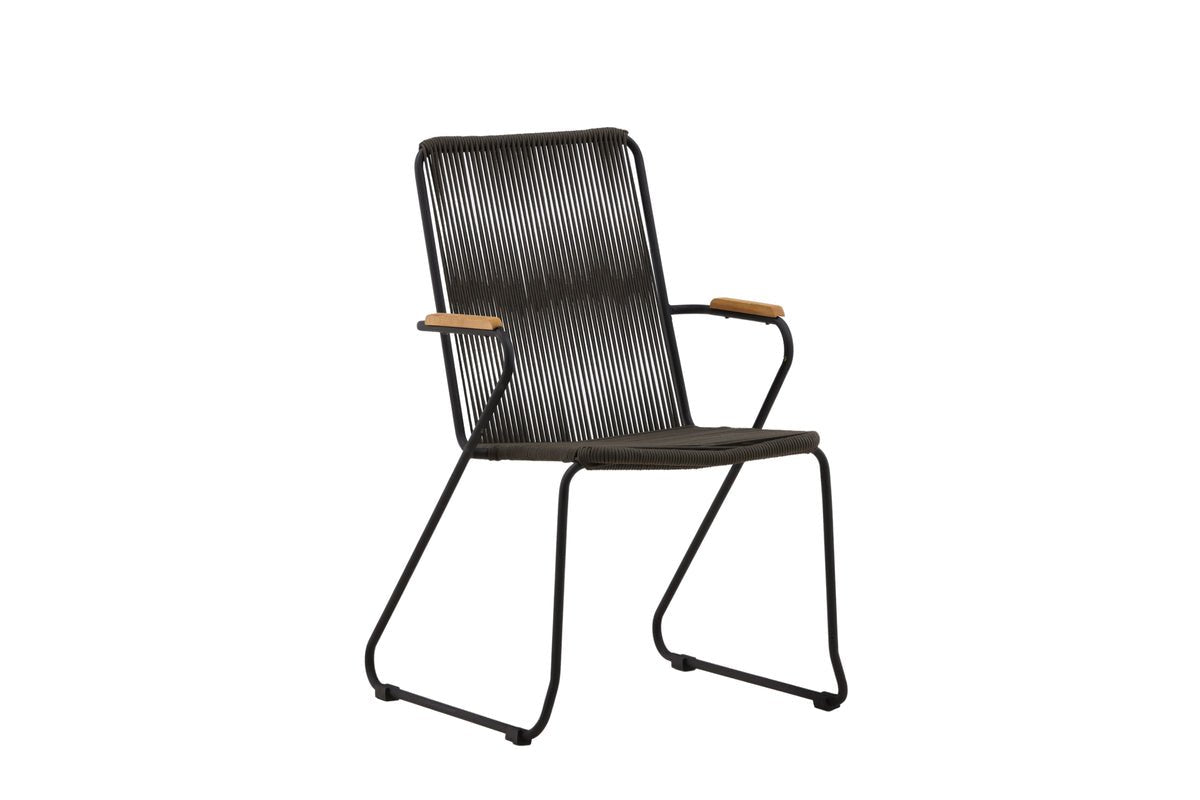 2-delige set - Tuinstoel Malta van Metaal, gekleurd touwweefsel